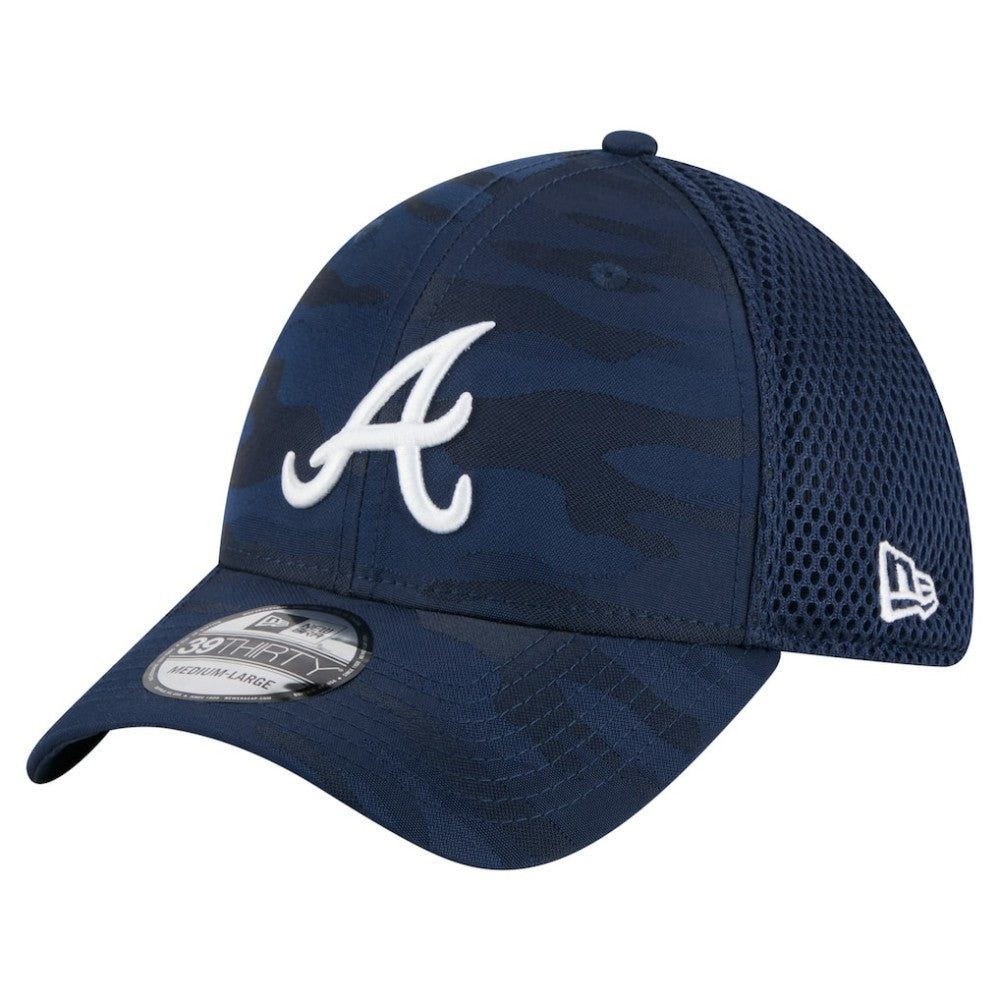 Navy Atlanta Braves New Era Subtle Camo 39THIRTY Flex Hat