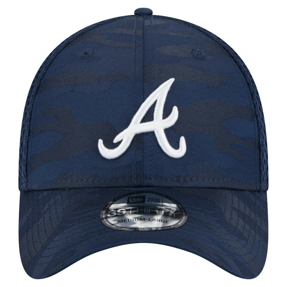 Navy Atlanta Braves New Era Subtle Camo 39THIRTY Flex Hat