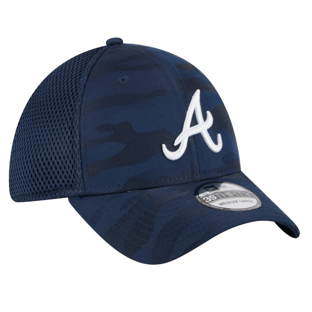 Navy Atlanta Braves New Era Subtle Camo 39THIRTY Flex Hat