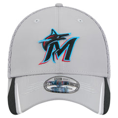 Gray Miami Marlins New Era Linear 39THIRTY Flex Hat