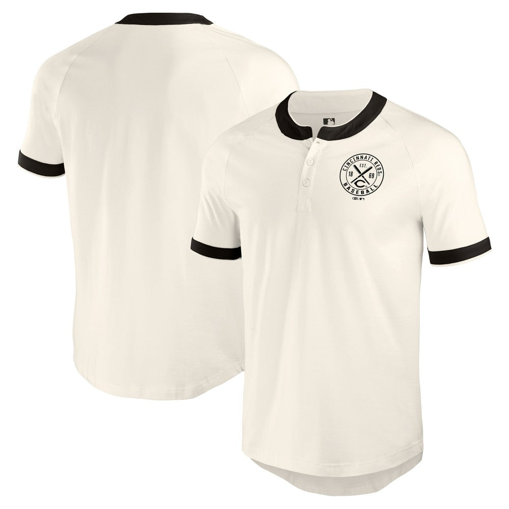 White Cincinnati Reds Darius Rucker Collection by Fanatics Henley Raglan T-Shirt