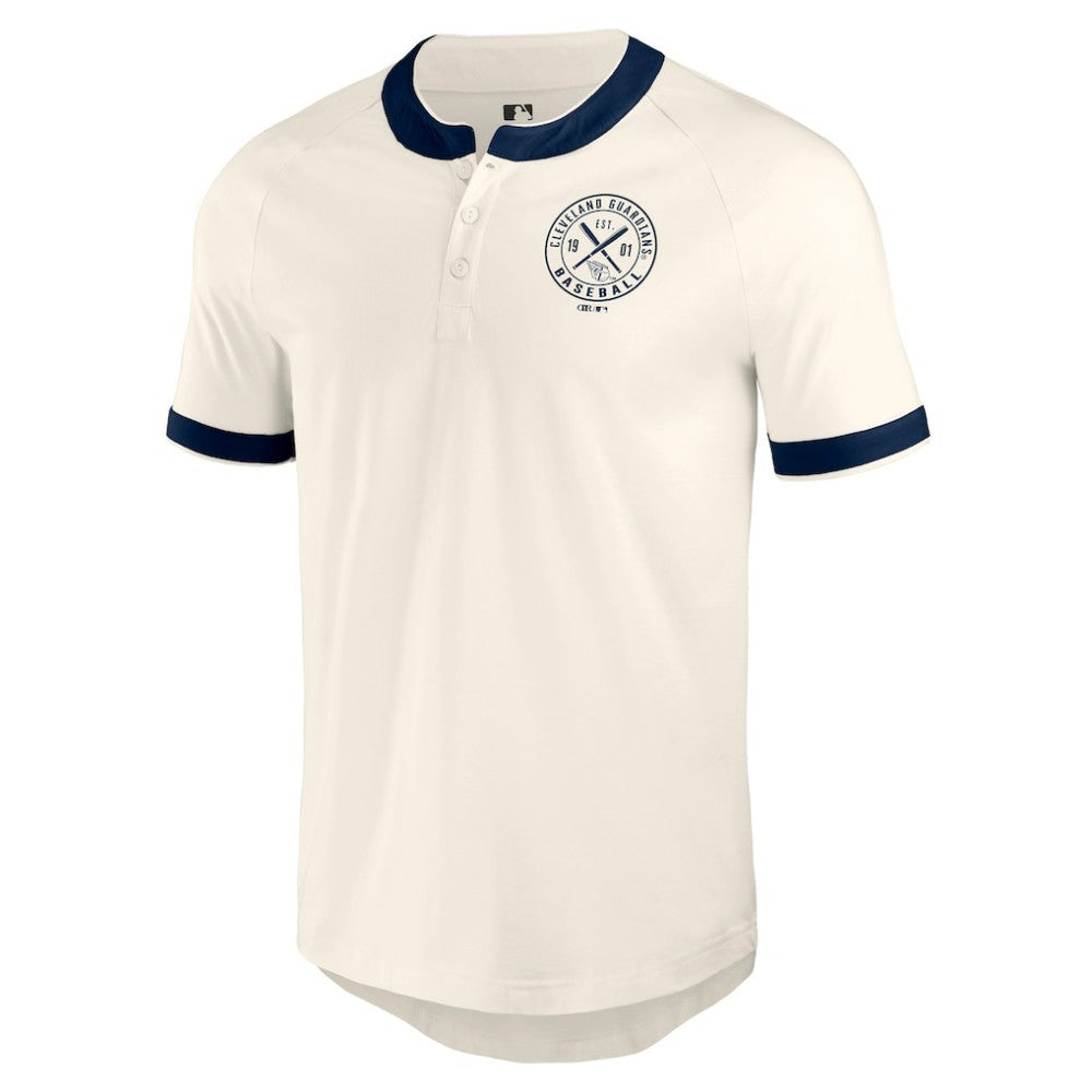 White Cleveland Guardians Darius Rucker Collection by Fanatics Henley Raglan T-Shirt
