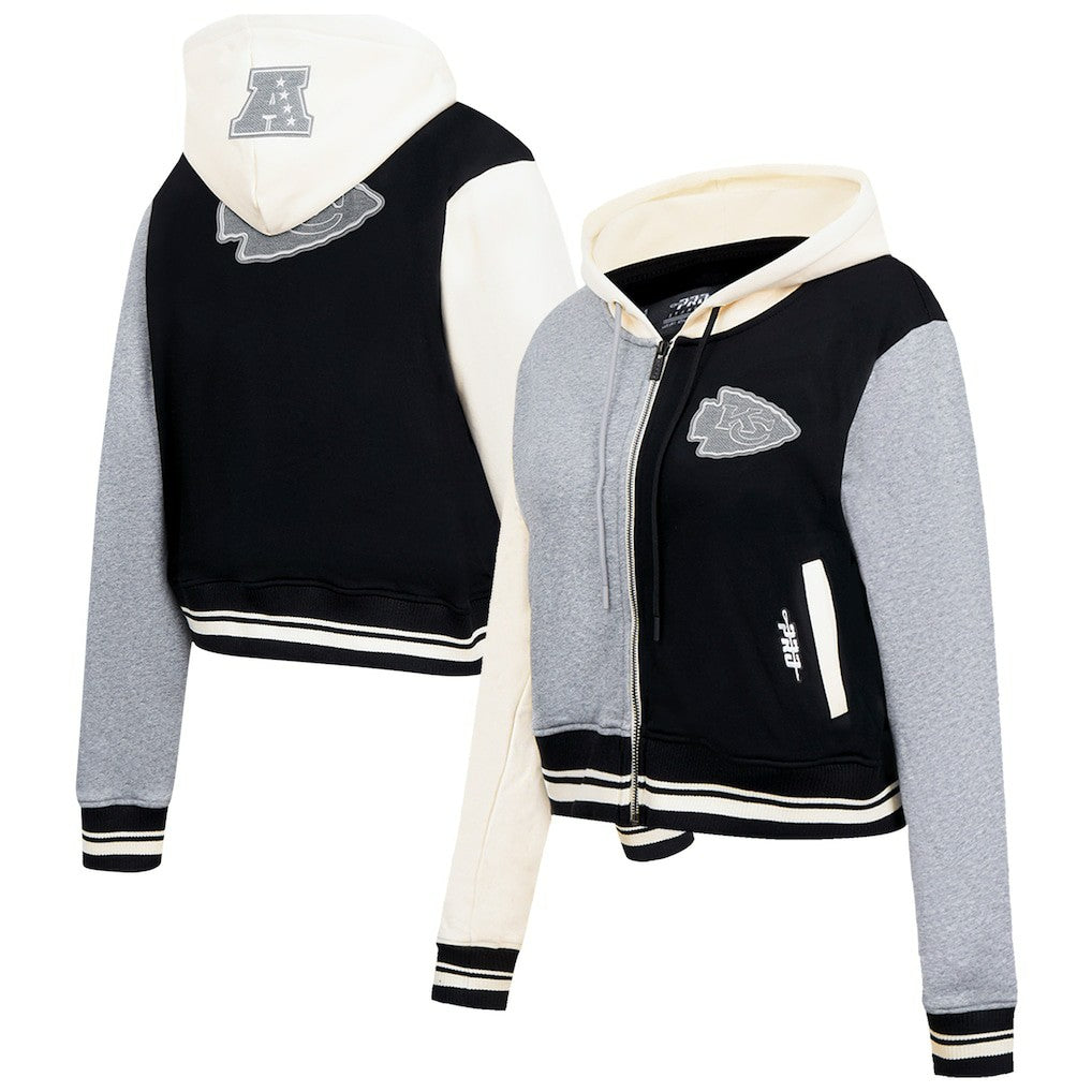 Pro Standard Women's Reverse French Terry Colorblock Full-Zip Hoodie - Kansas City Chiefs Hoodies