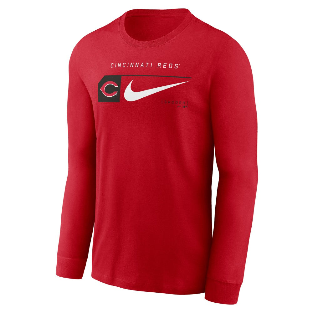 Red Cincinnati Reds Nike Local Logo Swoosh Lockup Long Sleeve T-Shirt