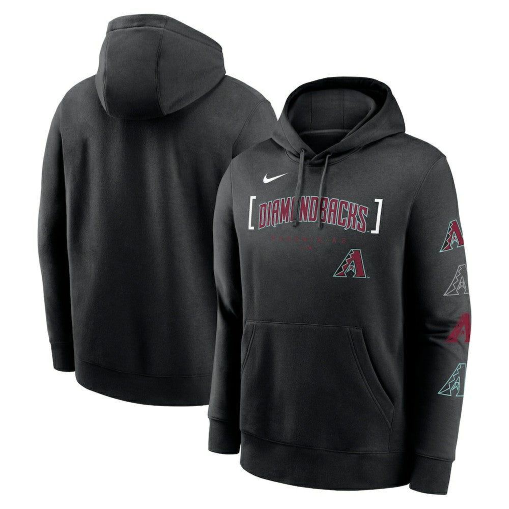 Black Arizona Diamondbacks Nike Club Stack Pullover Hoodie