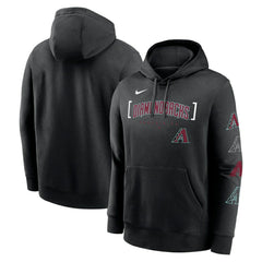 Black Arizona Diamondbacks Nike Club Stack Pullover Hoodie
