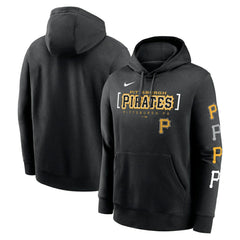 Black Pittsburgh Pirates Nike Club Stack Pullover Hoodie