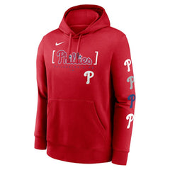 Red Philadelphia Phillies Nike Club Stack Pullover Hoodie