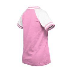 Pink Texas Rangers New Era Girls Youth Mommy & Me Raglan V-Neck T-Shirt