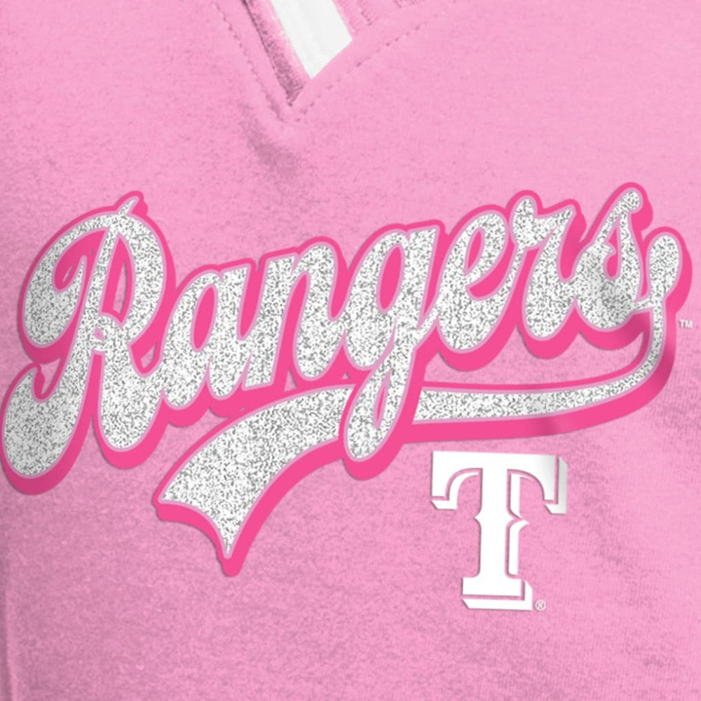 Pink Texas Rangers New Era Girls Youth Mommy & Me Raglan V-Neck T-Shirt