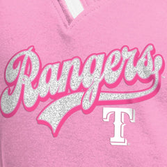 Pink Texas Rangers New Era Girls Youth Mommy & Me Raglan V-Neck T-Shirt