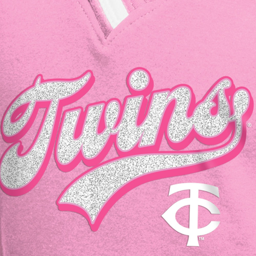 Pink Minnesota Twins New Era Girls Youth Mommy & Me Raglan V-Neck T-Shirt