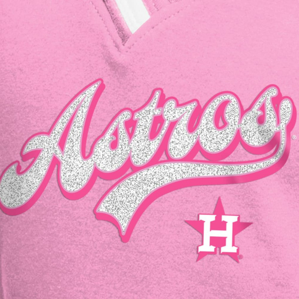 Pink Houston Astros New Era Girls Youth Mommy & Me Raglan V-Neck T-Shirt