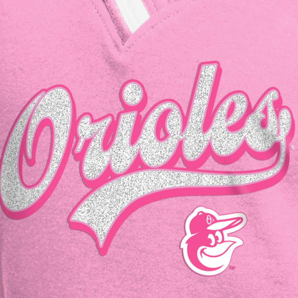 Pink Baltimore Orioles New Era Girls Youth Mommy & Me Raglan V-Neck T-Shirt