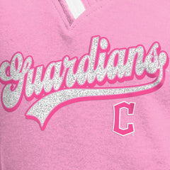 Pink Cleveland Guardians New Era Girls Youth Mommy & Me Raglan V-Neck T-Shirt