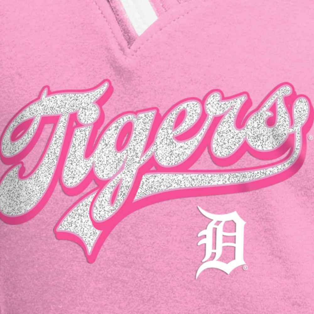 Pink Detroit Tigers New Era Girls Youth Mommy & Me Raglan V-Neck T-Shirt