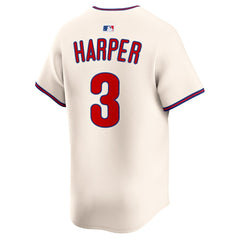 Cream Bryce Harper Philadelphia Phillies Nike Alternate Limited Jersey