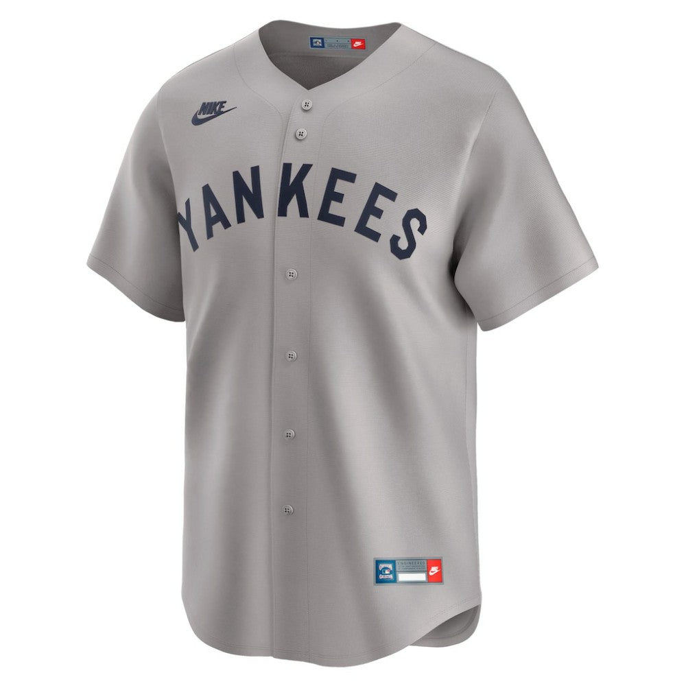 Gray Babe Ruth New York Yankees Nike Throwback Cooperstown Collection Limited Jersey