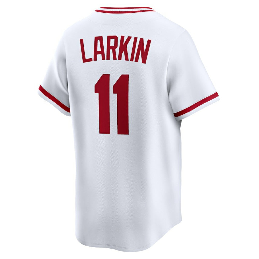 White Barry Larkin Cincinnati Reds Nike Throwback Cooperstown Collection Limited Jersey