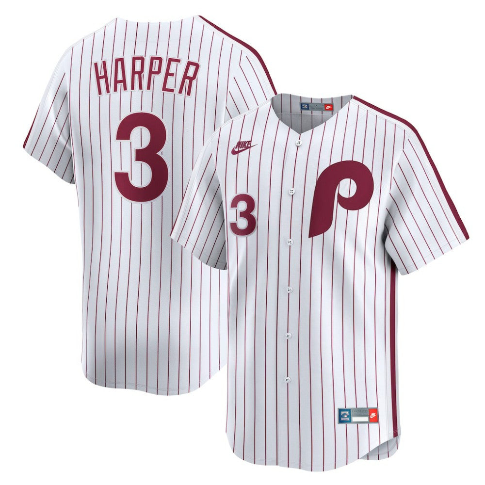 White Bryce Harper Philadelphia Phillies Nike  Cooperstown Collection Limited Jersey