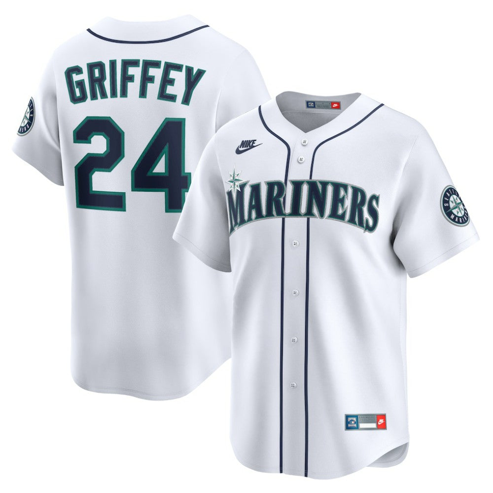 White Ken Griffey Jr. Seattle Mariners Nike Throwback Cooperstown Collection Limited Jersey