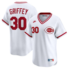 White Ken Griffey Cincinnati Reds Nike Throwback Cooperstown Collection Limited Jersey