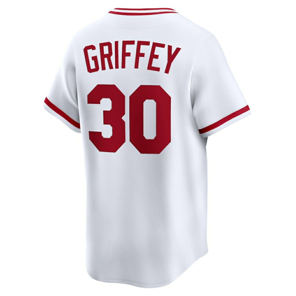 White Ken Griffey Cincinnati Reds Nike Throwback Cooperstown Collection Limited Jersey
