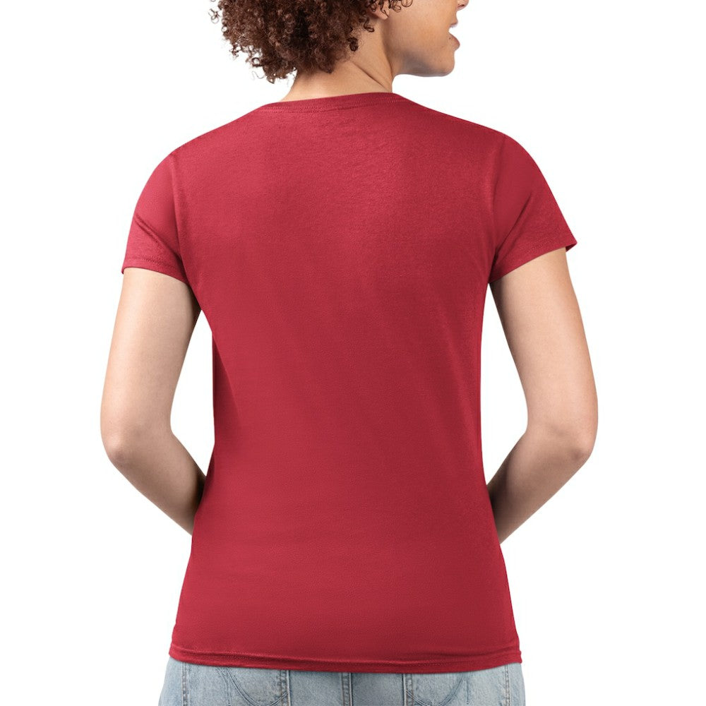 Red Atlanta Braves G-III 4Her by Carl Banks Women's Super-Slim Fit Lightweight Flowers Graphic V-Neck T-Shirt