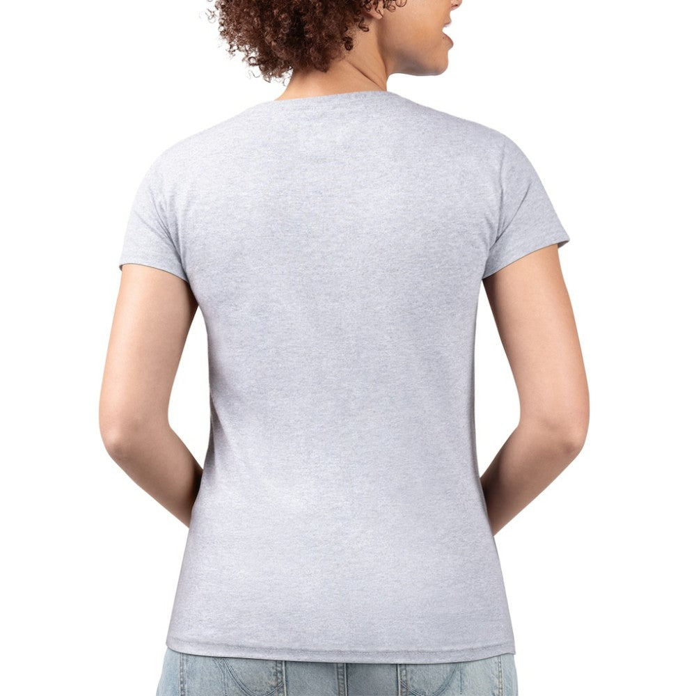 Heather Gray Chicago Cubs G-III 4Her by Carl Banks Women's Super-Slim Fit Lightweight Flowers Graphic V-Neck T-Shirt