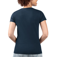 Navy Los Angeles Angels G-III 4Her by Carl Banks Women's Super-Slim Fit Lightweight Flowers Graphic V-Neck T-Shirt