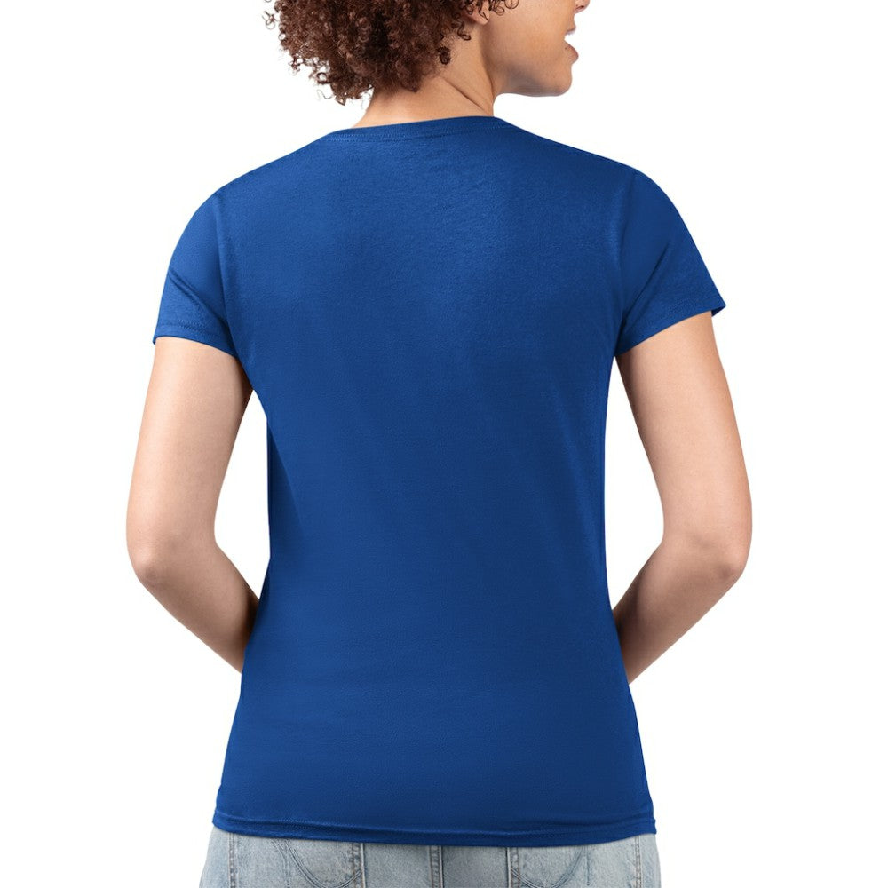 Royal Los Angeles Dodgers G-III 4Her by Carl Banks Women's Super-Slim Fit Lightweight Flowers Graphic V-Neck T-Shirt