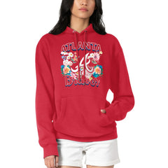 Red Atlanta Braves G-III 4Her by Carl Banks Women's Flowers Graphic Pullover Hoodie