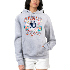 Heather Gray Detroit Tigers G-III 4Her by Carl Banks Women's Flowers Graphic Pullover Hoodie