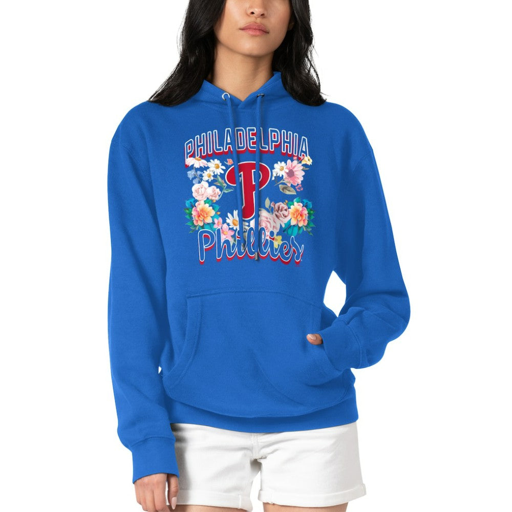 Royal Philadelphia Phillies G-III 4Her by Carl Banks Women's Flowers Graphic Pullover Hoodie