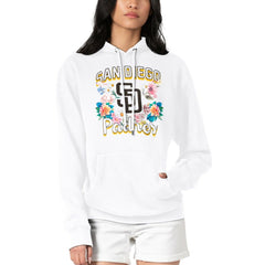 White San Diego Padres G-III 4Her by Carl Banks Women's Flowers Graphic Pullover Hoodie