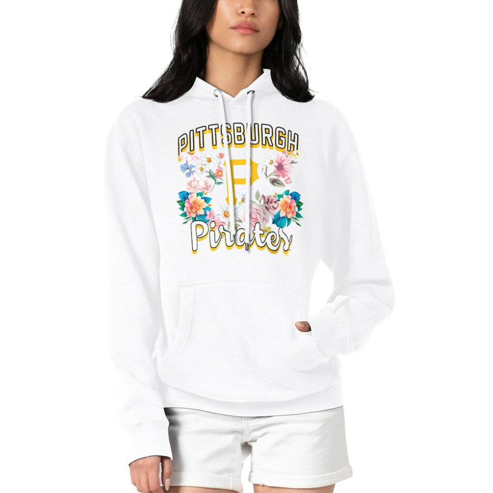 White Pittsburgh Pirates G-III 4Her by Carl Banks Women's Flowers Graphic Pullover Hoodie