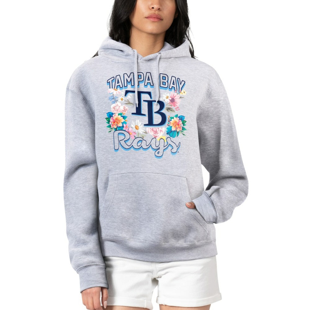 Heather Gray Tampa Bay Rays G-III 4Her by Carl Banks Women's Flowers Graphic Pullover Hoodie