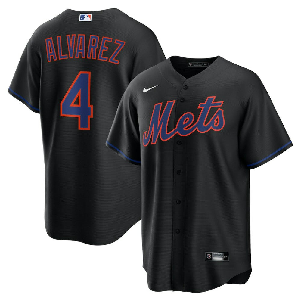 Black Francisco Alvarez New York Mets Nike Alternate Replica Jersey