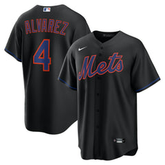 Black Francisco Alvarez New York Mets Nike Alternate Replica Jersey