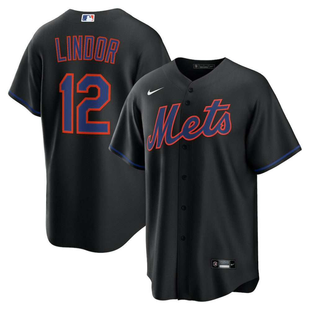 Black Francisco Lindor New York Mets Nike Alternate Replica Jersey