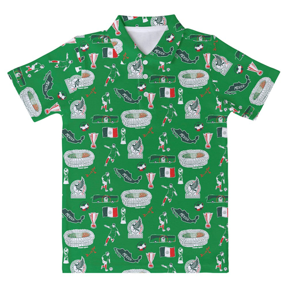 Mexico National Team Vive La Fete Youth Impressions Artwork Polo