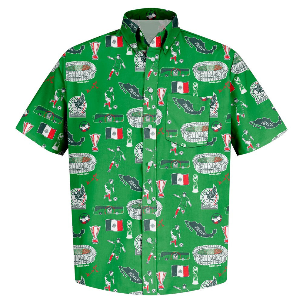 Mexico National Team Vive La Fete Impressions Artwork Button-Down Shirt