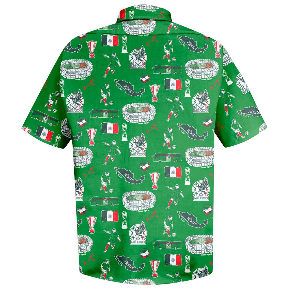 Mexico National Team Vive La Fete Impressions Artwork Button-Down Shirt