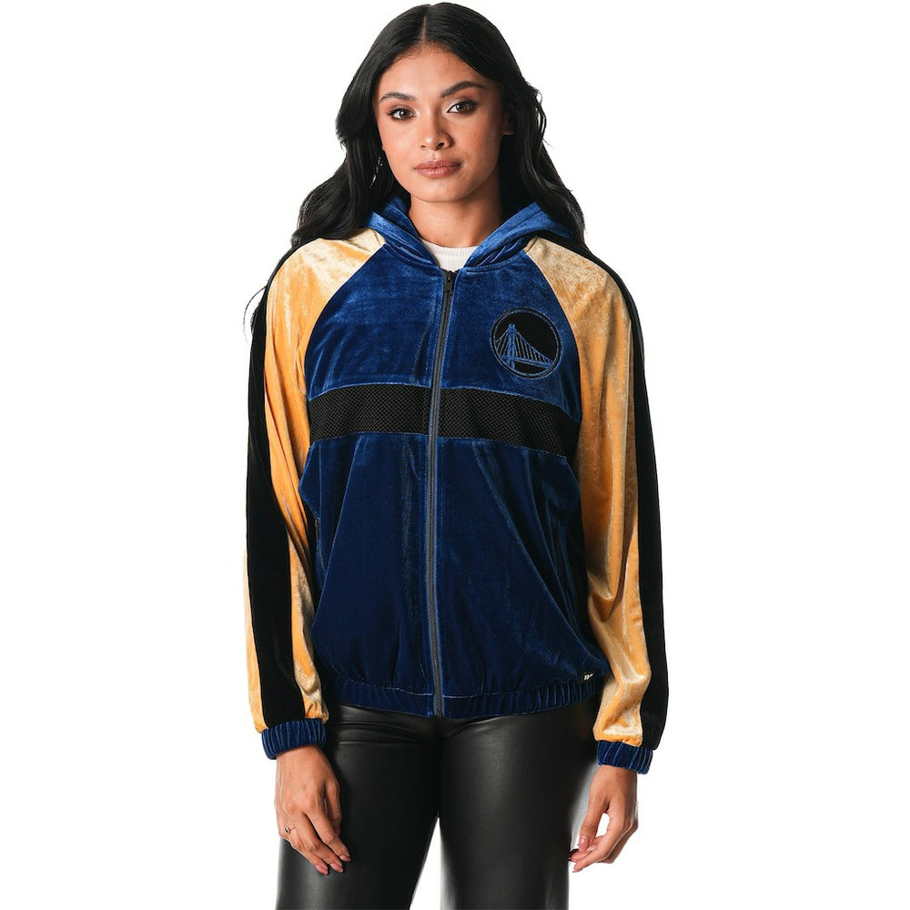 Golden State Warriors The Wild Collective Women's Velour Full-Zip Track Jacket Hoodie sale