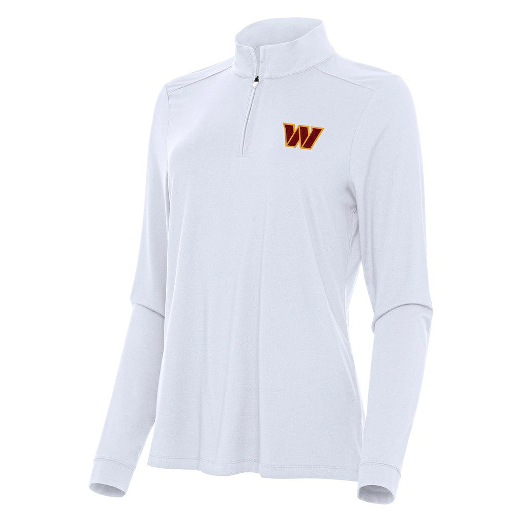 Antigua Women's Intent Quarter-Zip Sweatshirt - Washington Commanders Sweatshirts
