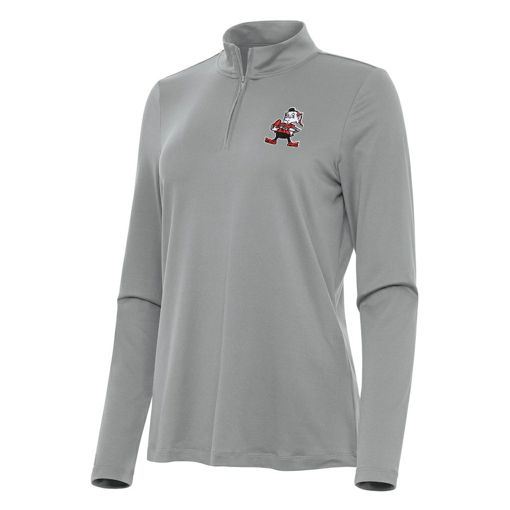 Antigua Women's Reprocess Quarter-Zip Top - Cleveland Browns Tops