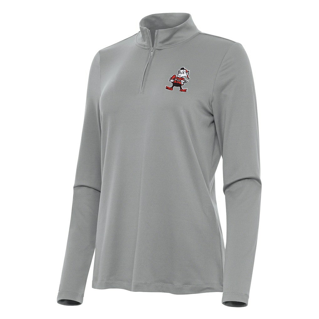 Antigua Women's Reprocess Quarter-Zip Top - Cleveland Browns Tops