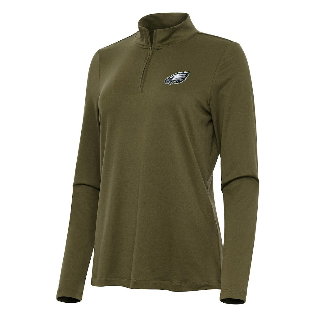 Antigua Women's Reprocess Quarter-Zip Top - Philadelphia Eagles Tops