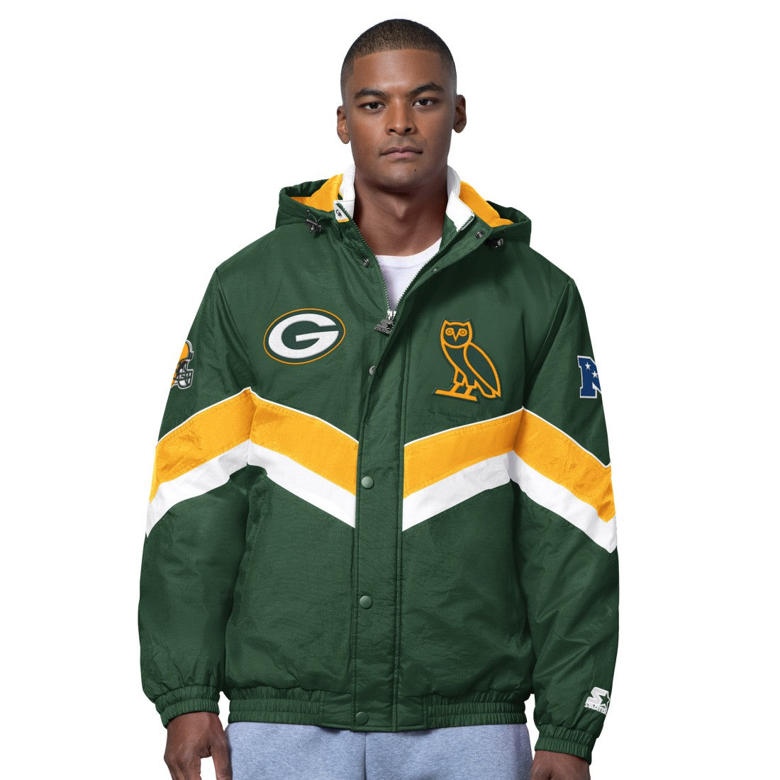 OVO x Starter Sideline Full-Snap Puffer Jacket - Green Bay Packers Jackets