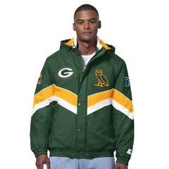 OVO x Starter Sideline Full-Snap Puffer Jacket - Green Bay Packers Jackets